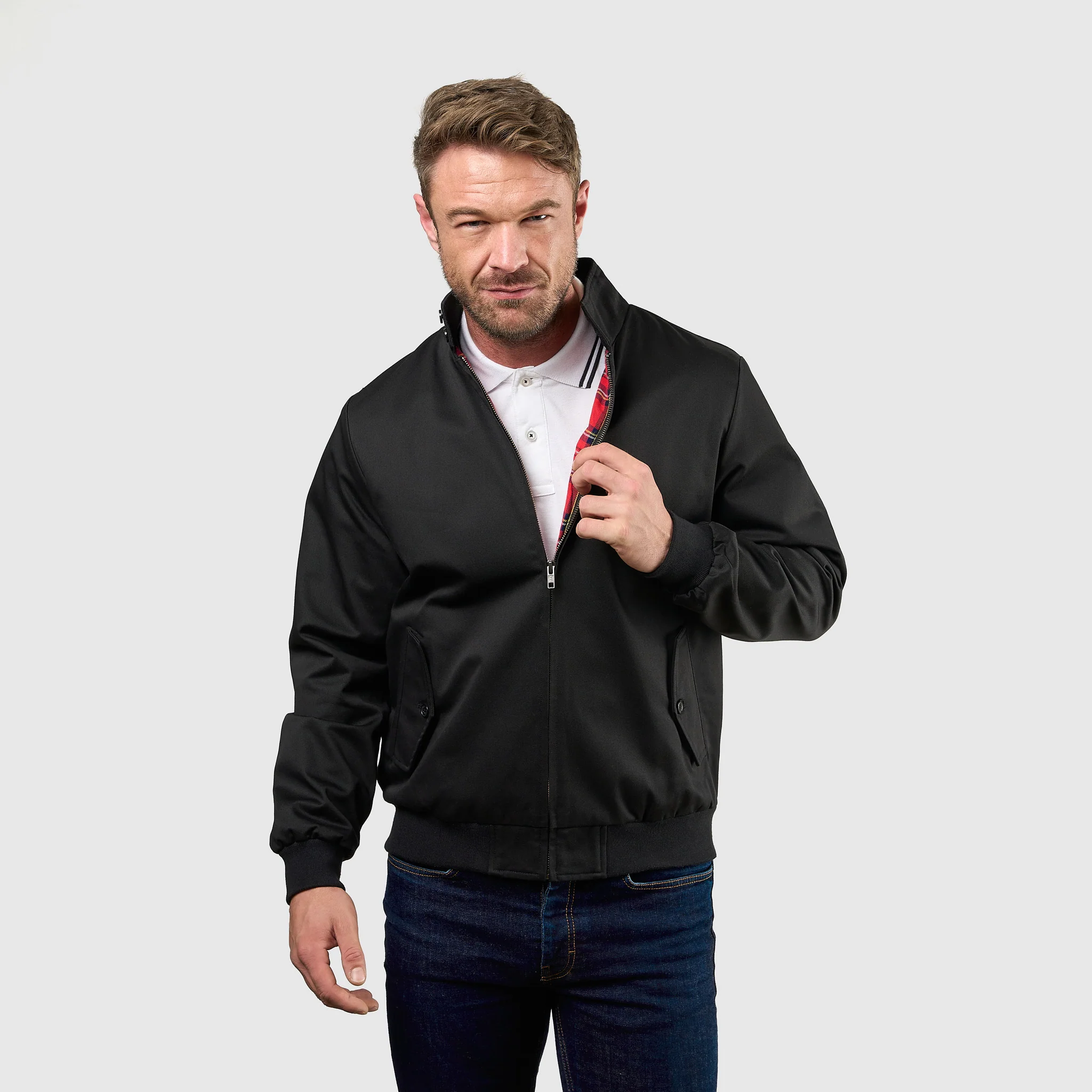 Mens Signature Harrington Jacket - Black - Image 10