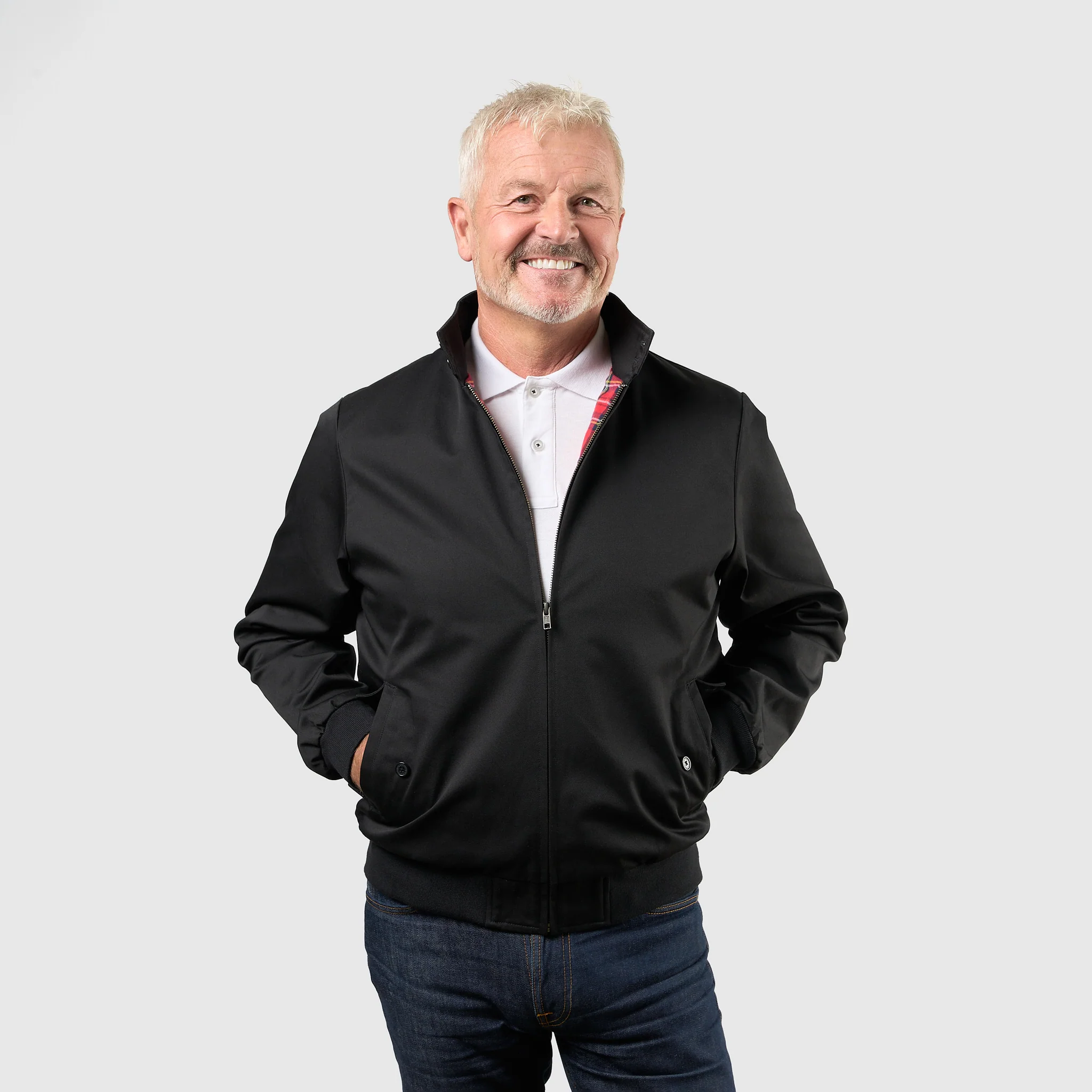 Mens Signature Harrington Jacket - Black - Image 2