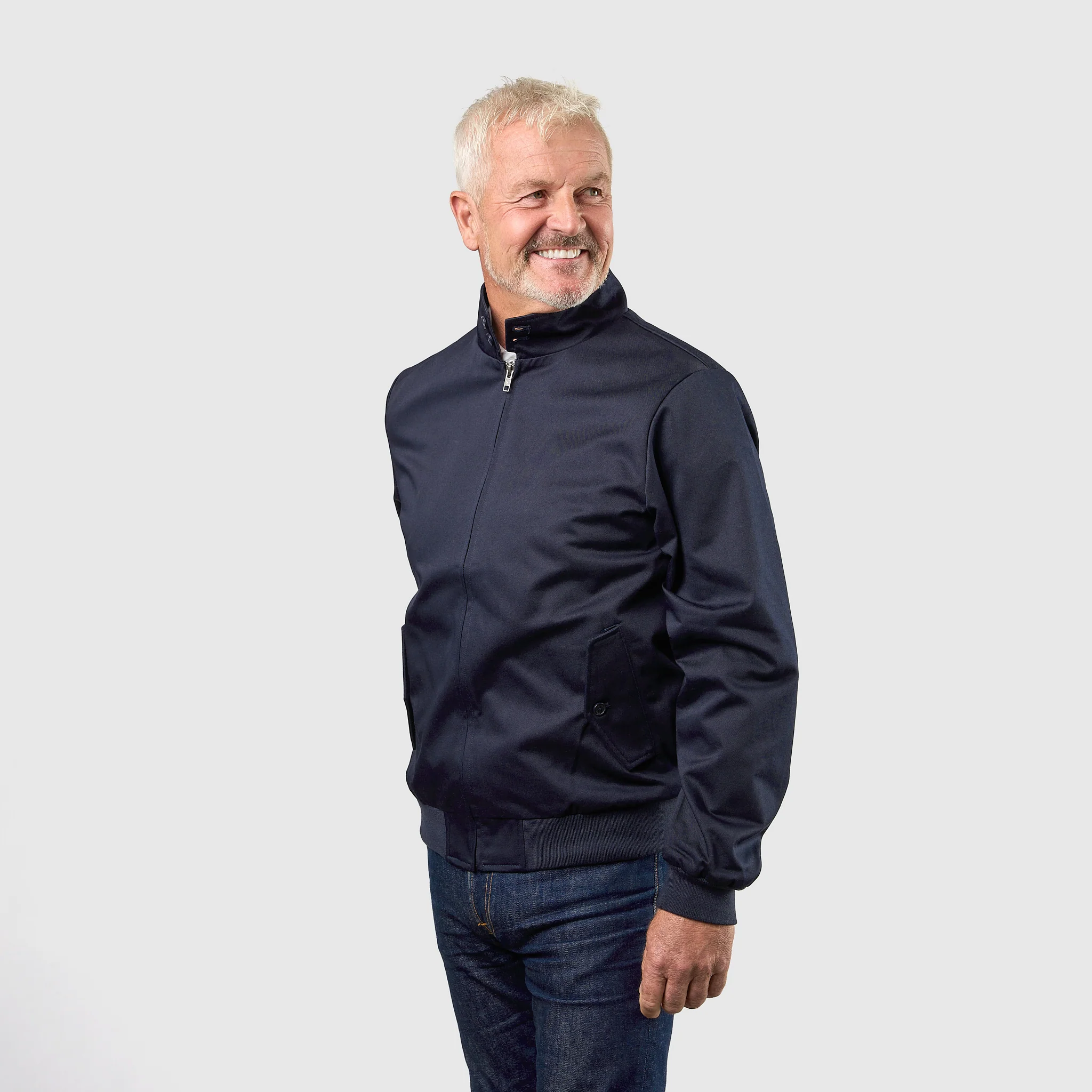 Mens Signature Harrington Jacket - Navy - Image 11
