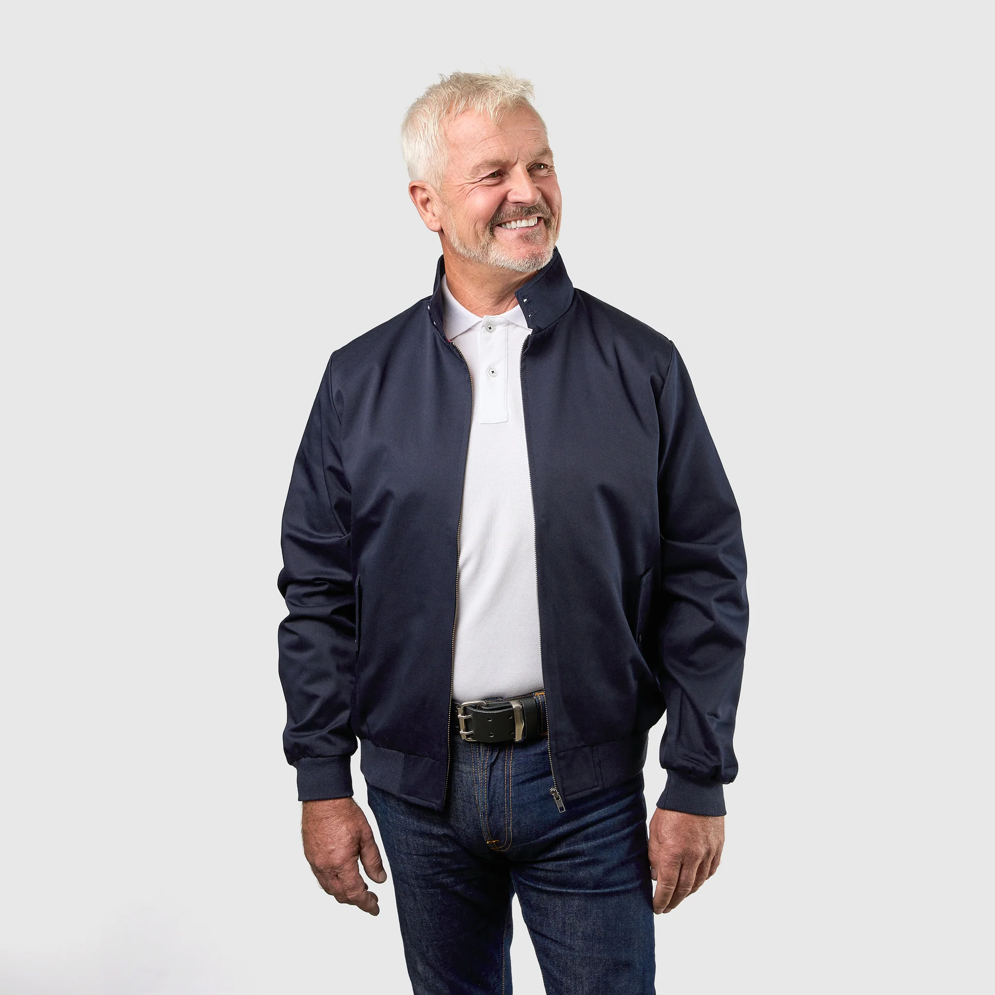 Mens Signature Harrington Jacket - Navy - Image 2