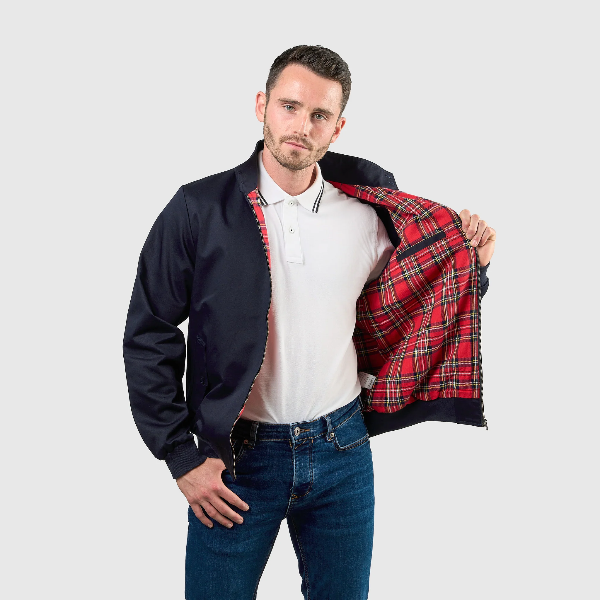 Mens Signature Harrington Jacket - Navy - Image 6