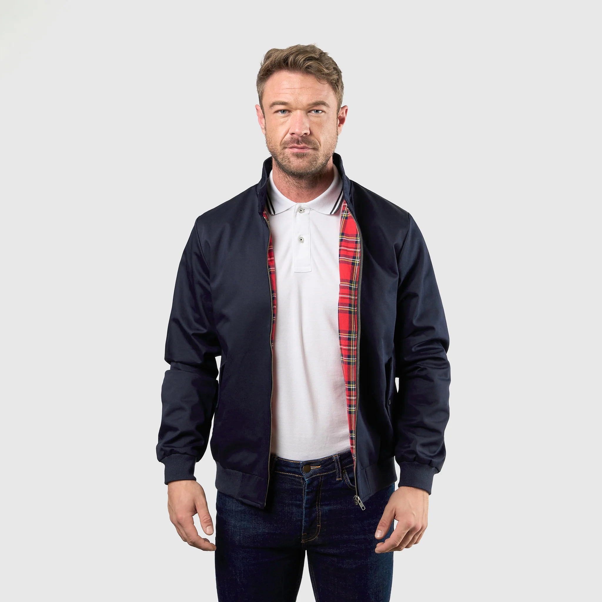 Mens Signature Harrington Jacket - Navy - Image 7