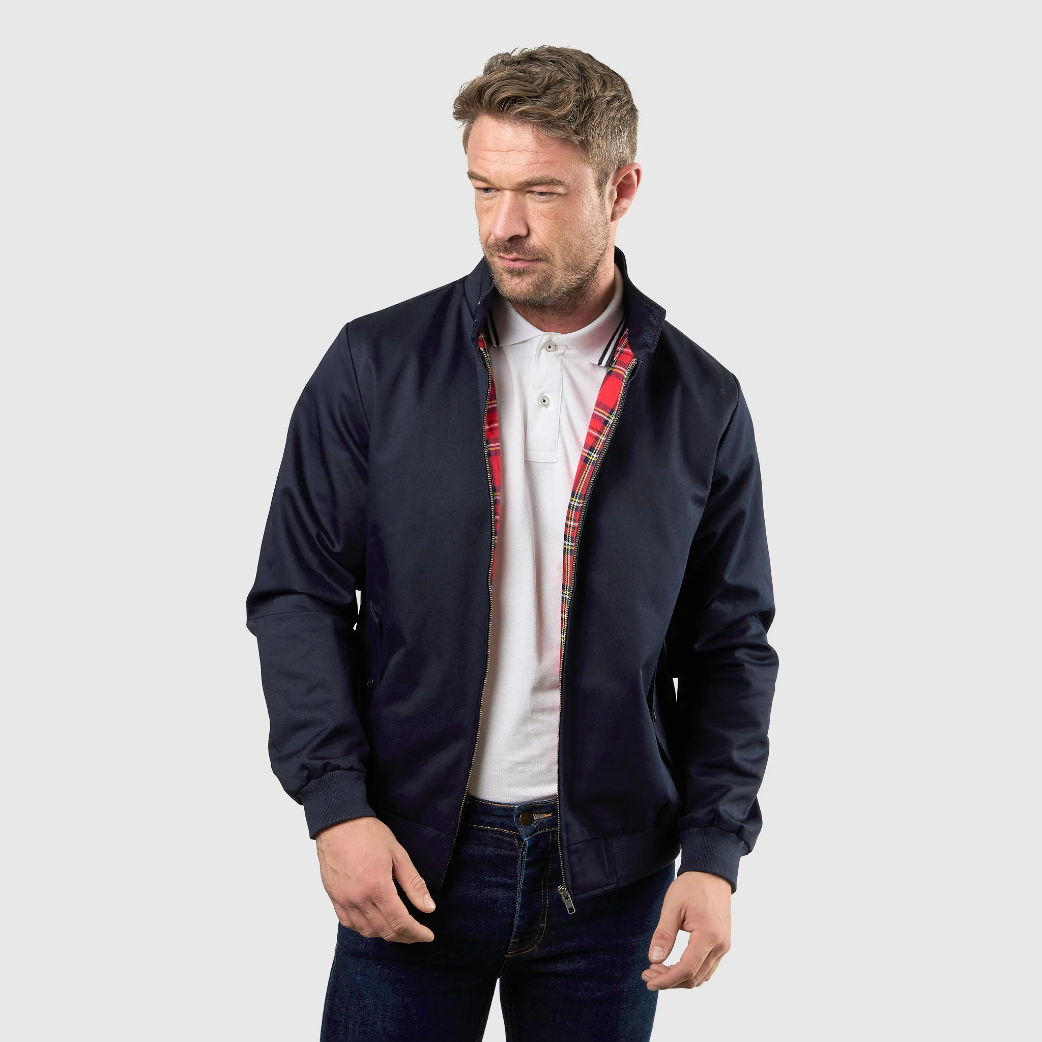 Mens Signature Harrington Jacket - Navy - Image 8