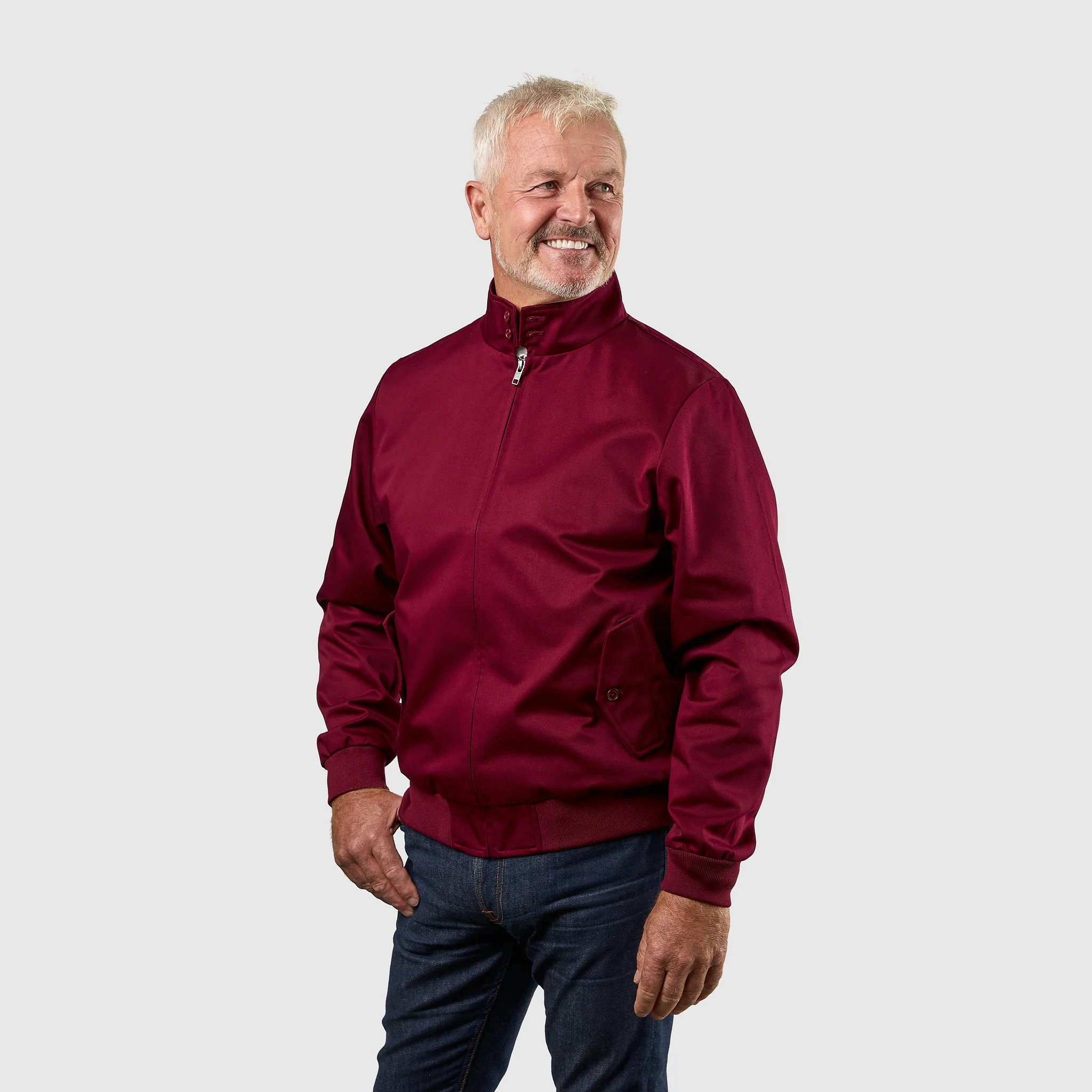 Mens Signature Harrington Jacket - Wine - Image 10