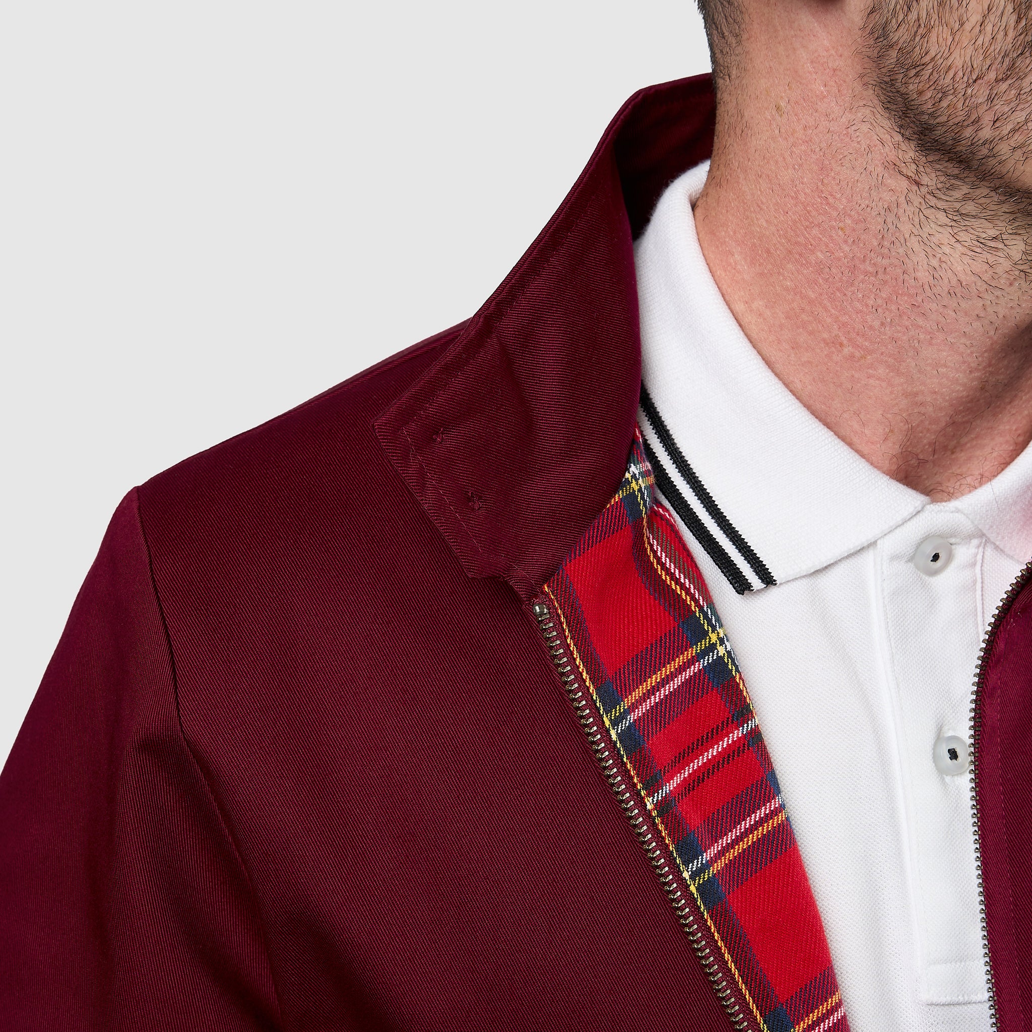 Mens Signature Harrington Jacket - Wine - Image 3