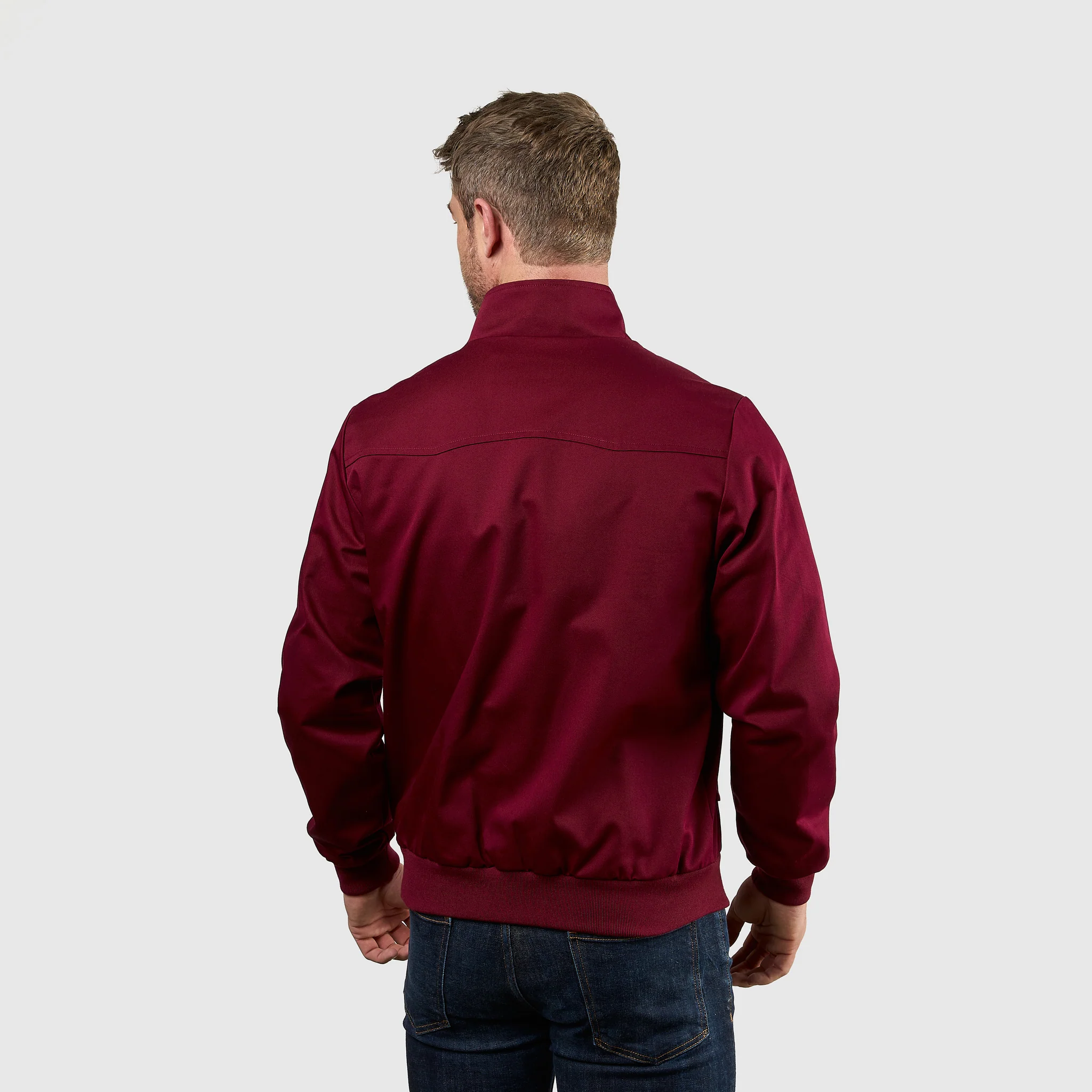 Mens Signature Harrington Jacket - Wine - Image 9