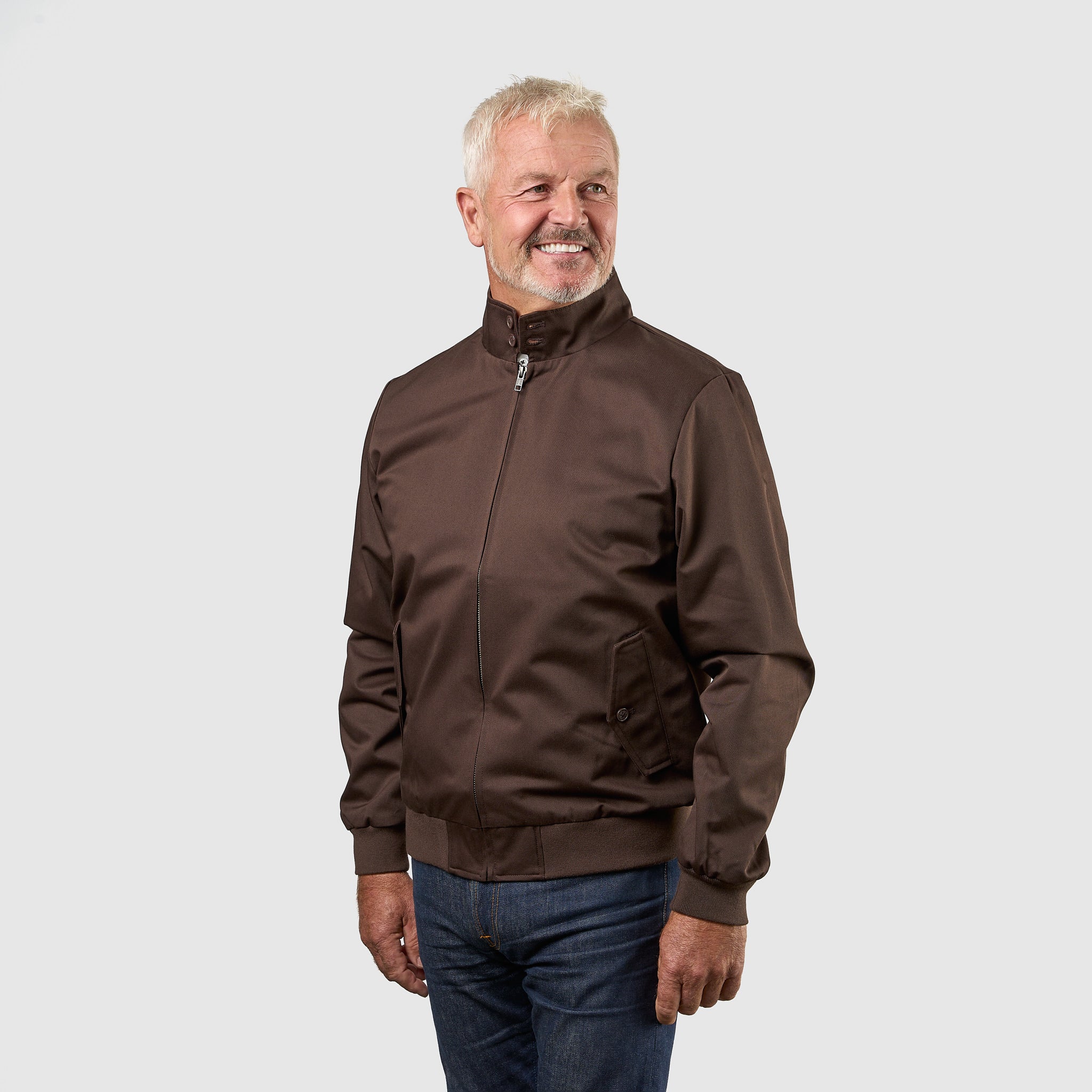 Mens Signature Harrington Jacket - Brown - Image 8