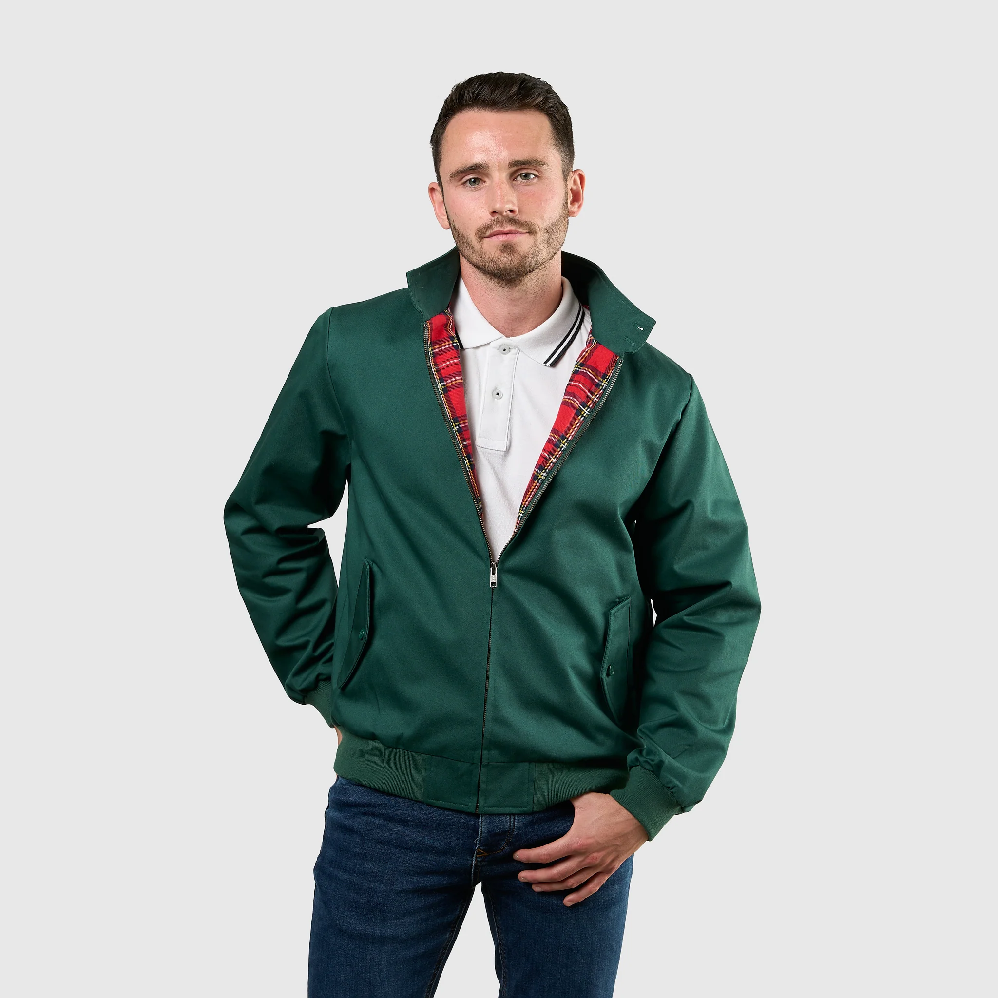 Mens Signature Harrington Jacket - Green - Image 10