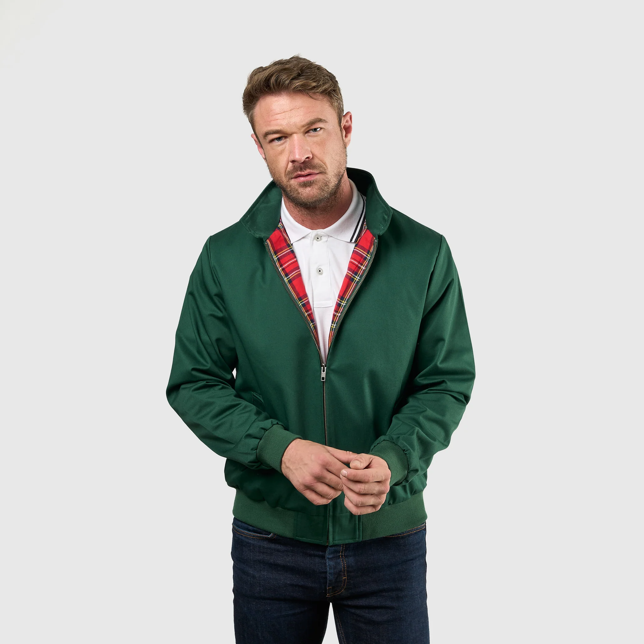 Mens Signature Harrington Jacket - Green - Image 8