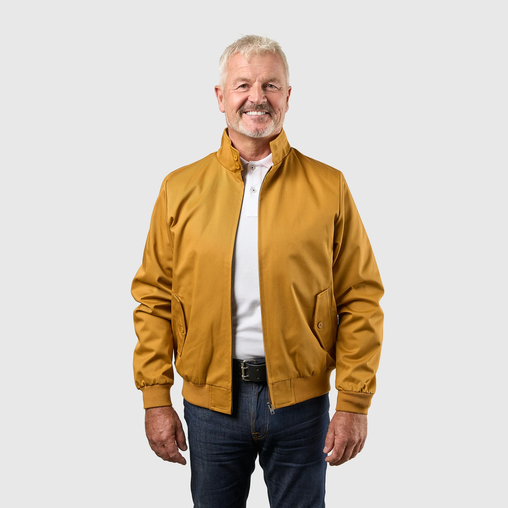 Mens Signature Harrington Jacket - Mustard - Image 10
