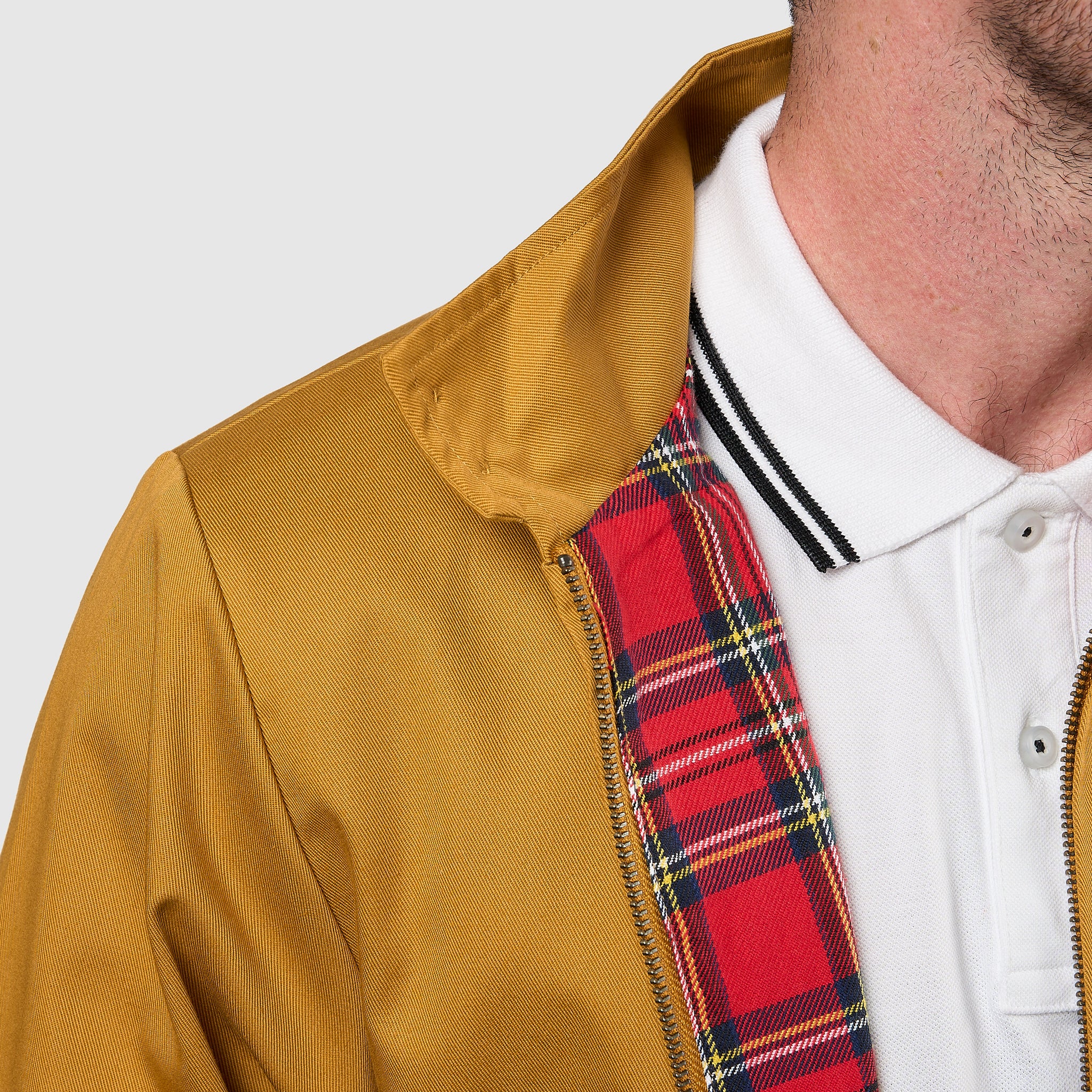 Mens Signature Harrington Jacket - Mustard - Image 3