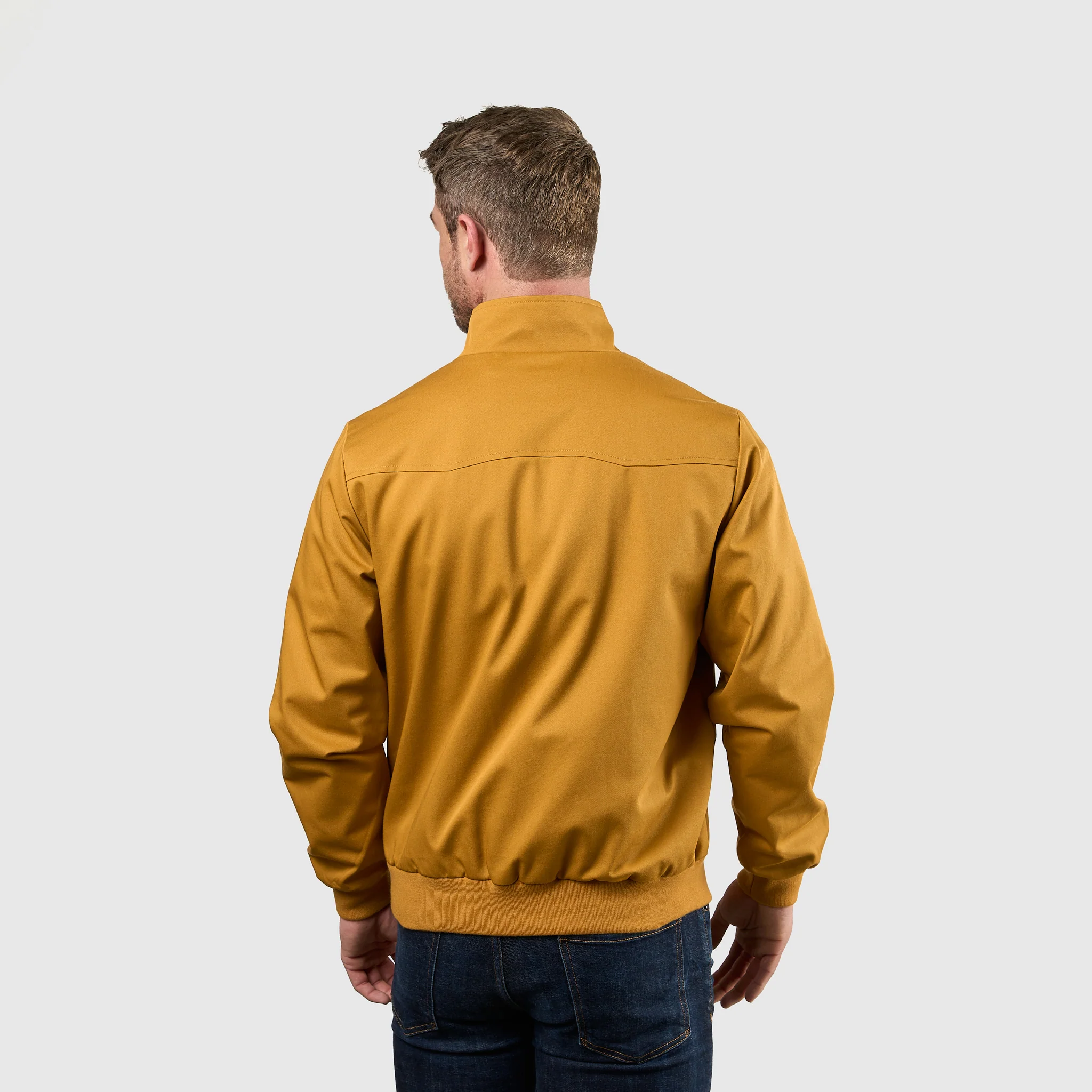Mens Signature Harrington Jacket - Mustard - Image 9
