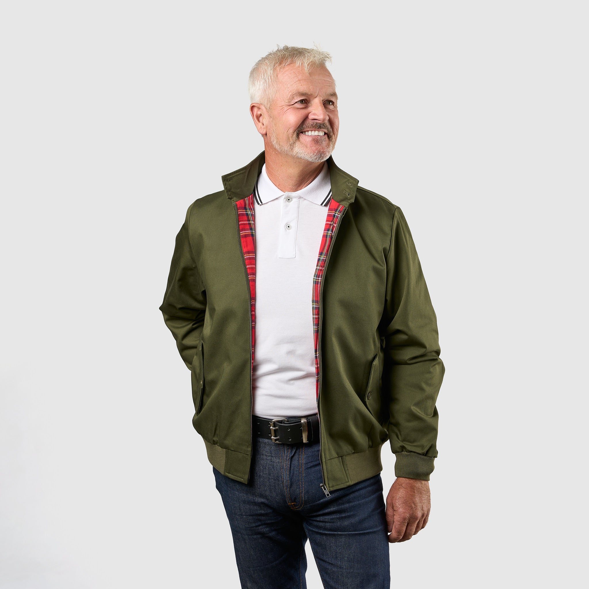 Mens Signature Harrington Jacket - Olive - Image 2