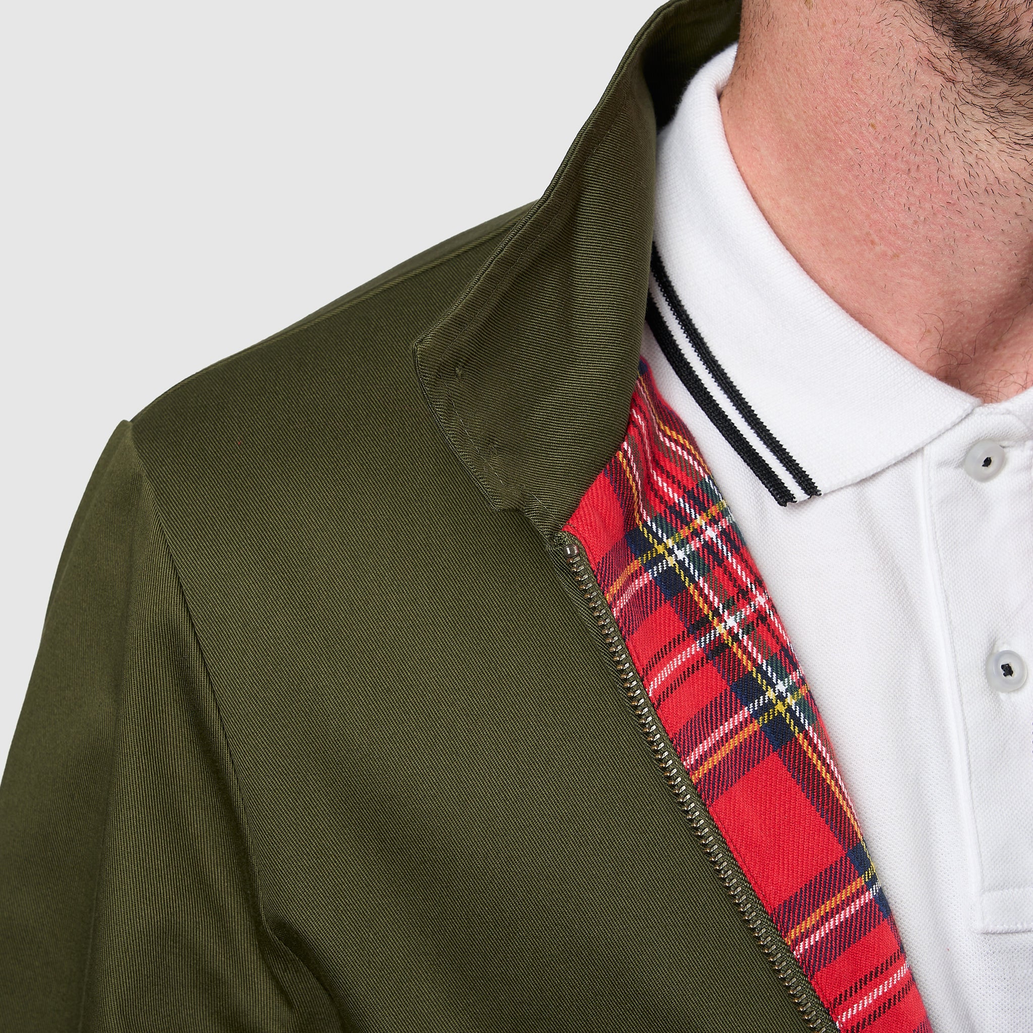 Mens Signature Harrington Jacket - Olive - Image 3