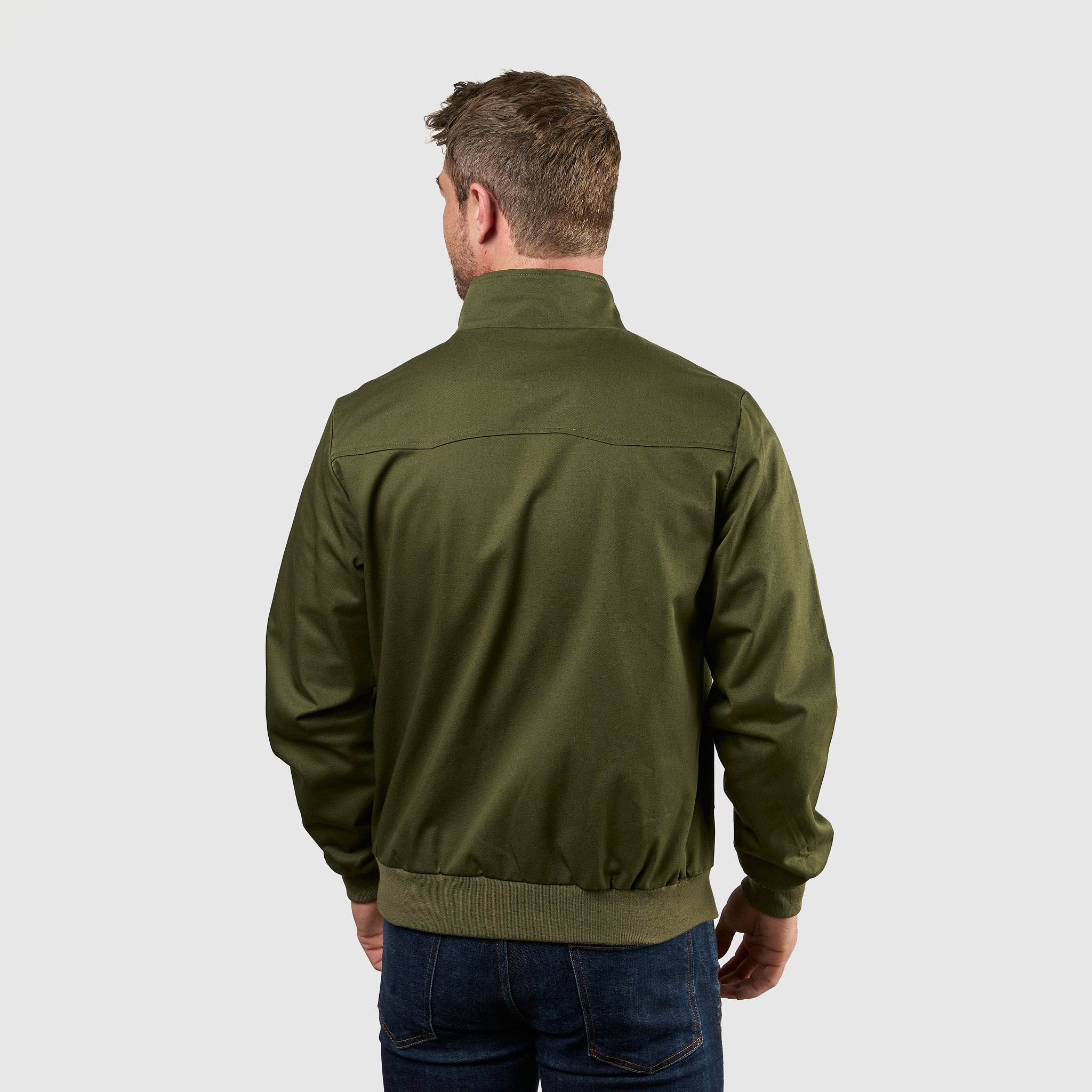 Mens Signature Harrington Jacket - Olive - Image 9