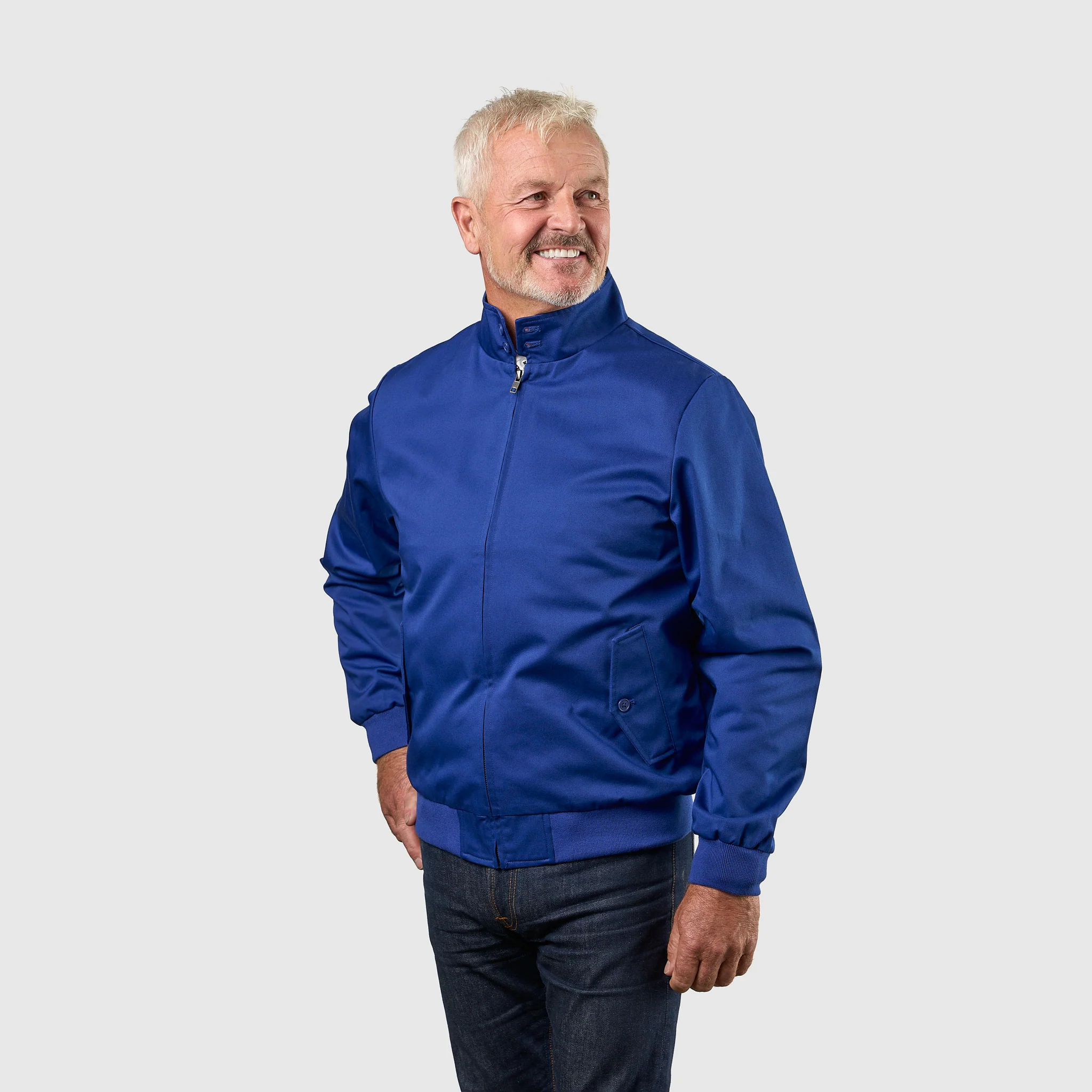 Mens Signature Harrington Jacket - Royal Blue - Image 10