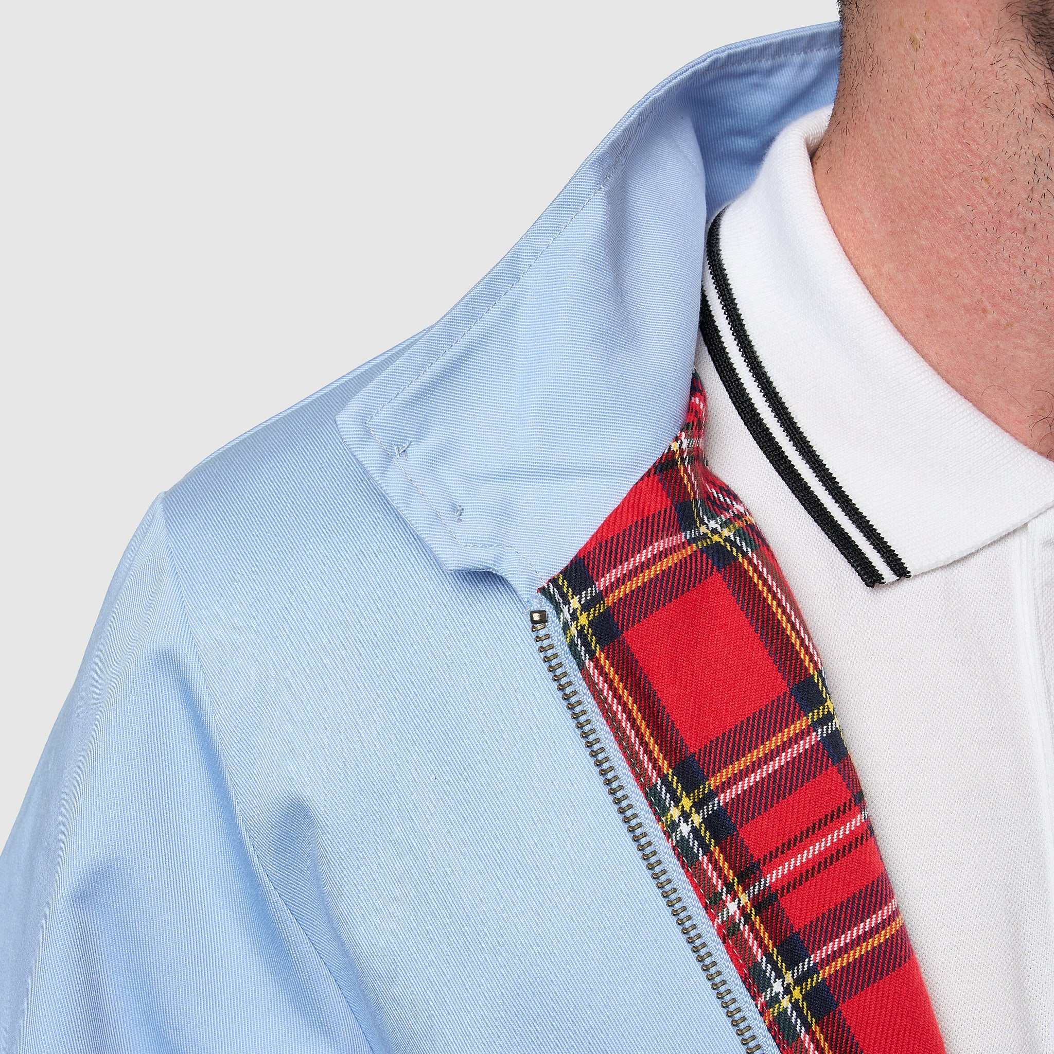Mens Signature Harrington Jacket - Sky Blue - Image 3