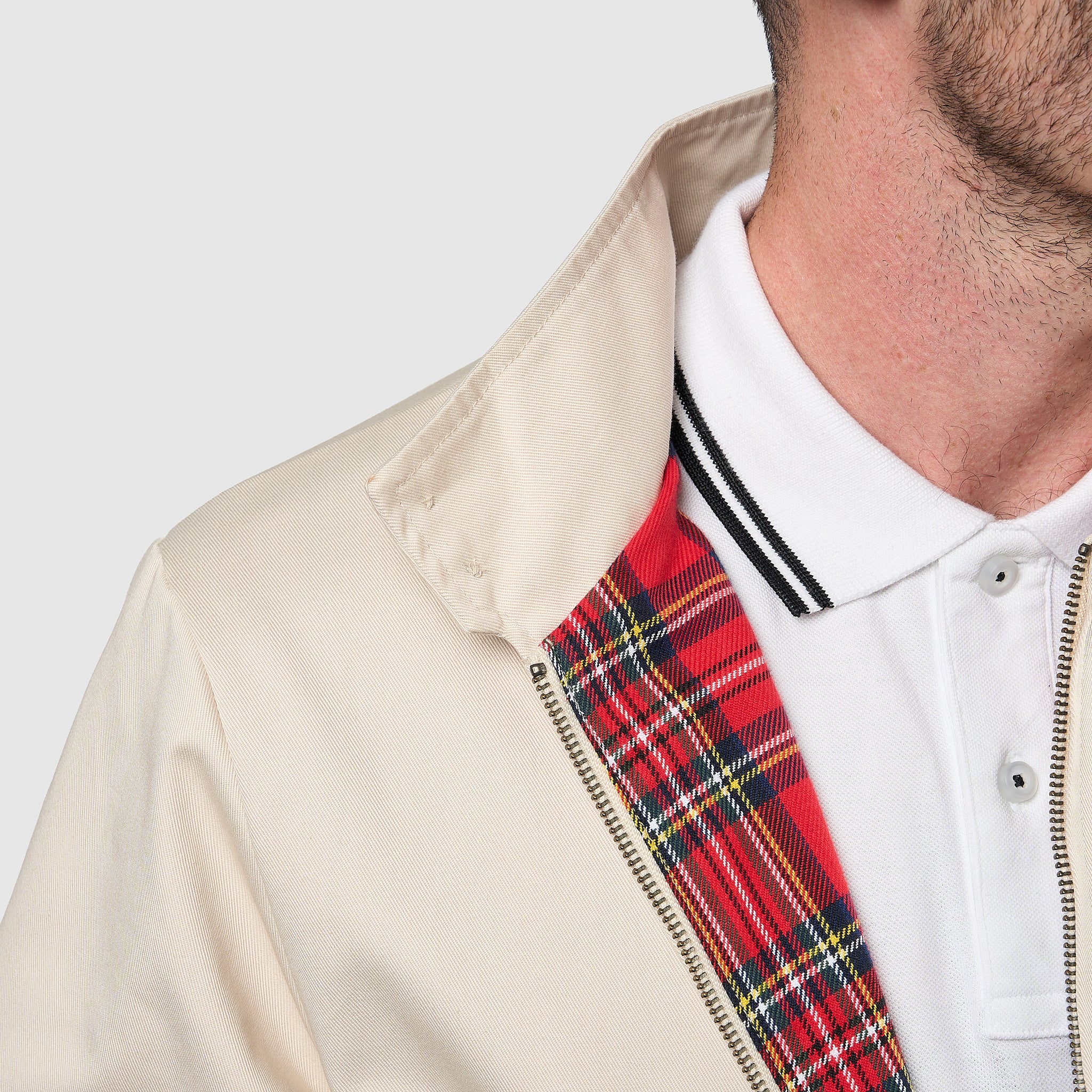 Mens Signature Harrington Jacket - Stone - Image 3